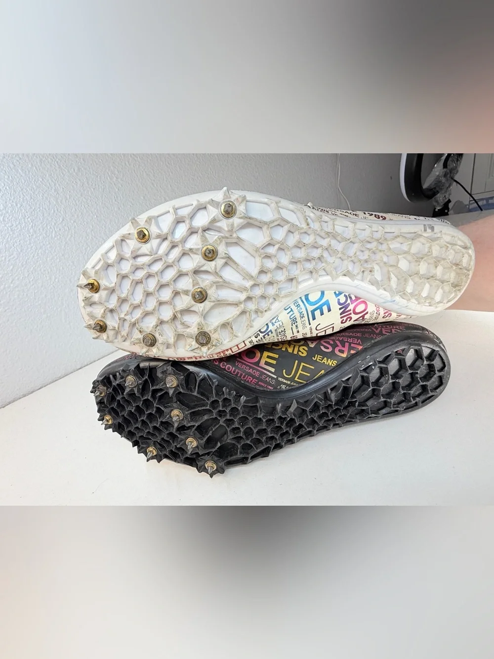 Versace Jeans Couture Logo Print Soccer Cleats Womens 7.5 EU 41 VERY RARE